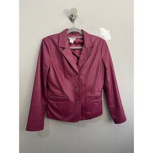 Spiegel Life Leather Jacket Vintage Pink 3 Button Women 10